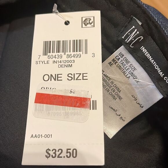 NWT INC International Concepts blue hat jeans material - Picture 6 of 6